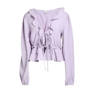 Topshop Lilac Peplum Crepe Top
